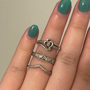 Bundle of 3 Silver Rings